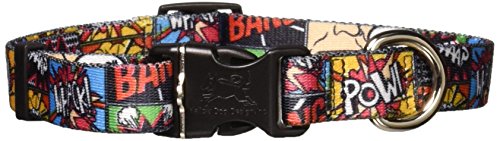 Image of Yellow Dog Design Art Inspired - Pop Art Standard Dog Collar, Vintage Comic Strip, Medium 14 inch - 20 inch