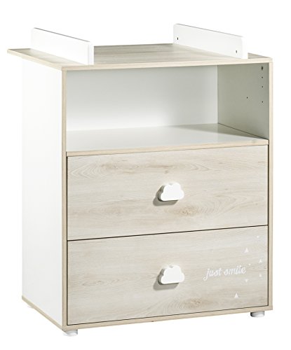 BABY PRICE SM161 Smile Commode à Langer Hêtre Cendré Cover