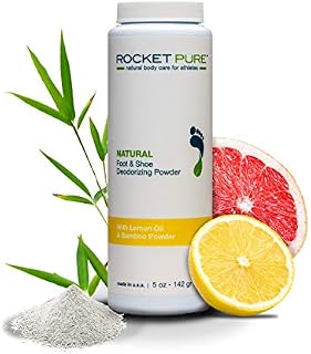 Natural Lemon Foot & Shoe Deodorizing Powder for Athletes. Removes Odor, Stink From