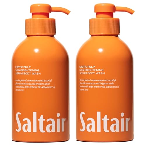 Saltair Body Wash, Exotic Pulp 2-Pack. Moisturizing Body Cleanser with Monoi Oil and Cupuacu Butter. Luxury Shower Gel for Women. Vegan, Cruelty-Free, Paraben-Free. 2x 17oz Pump Bottles.