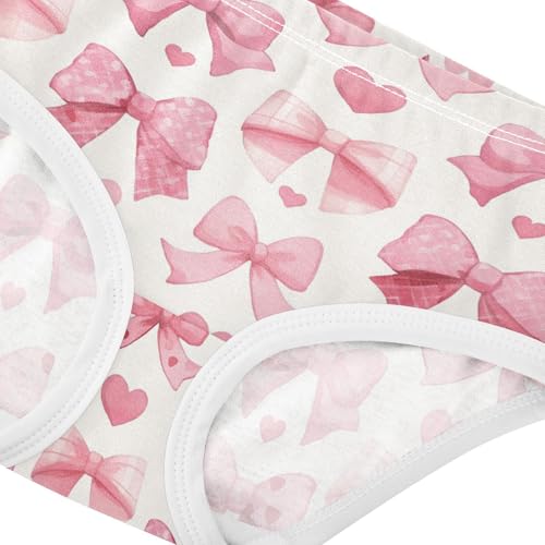 Wusikd Bows Girls' Underwear Cotton Hearts Girls Briefs Soft Toddler Underwear 2T4