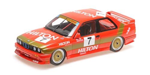 Scala: 1/18 Minichamps 155872007 - B-M-W M3 Schnitzer-B-M-W Dieter Quester 2nd Macau Guia Race 1987 - Scala 1/18 - Modello da Collezione