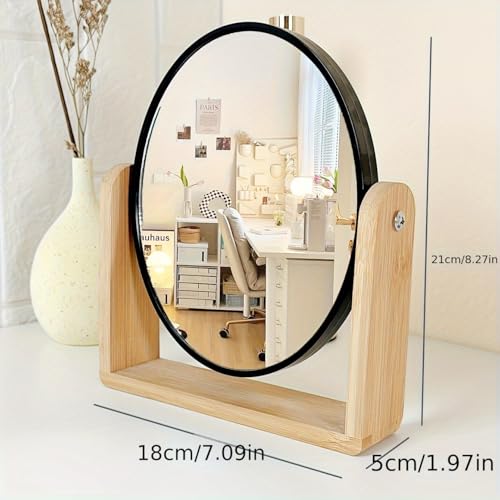 Espejo de maquillaje doble cara con aumento y base giratoria miniatura 3