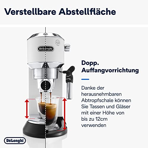 De'Longhi Dedica Style EC 685.W Espresso Siebträgermaschine, Espressomaschine mit Professioneller Milchschaumdüse, 1… – Bild 6
