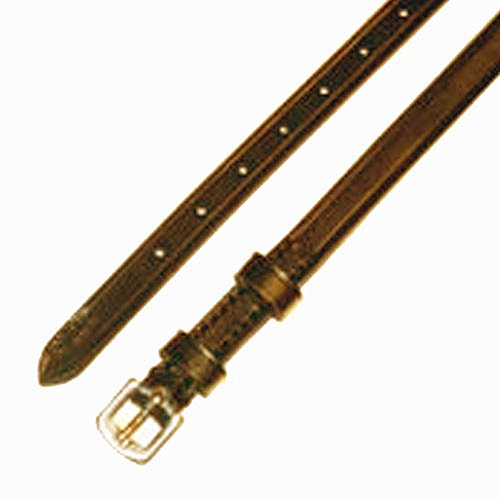 Exselle Child's Double Keeper English Spur Straps - Premium Leather for Secure and Comfortable Riding, Brown, 3/8
