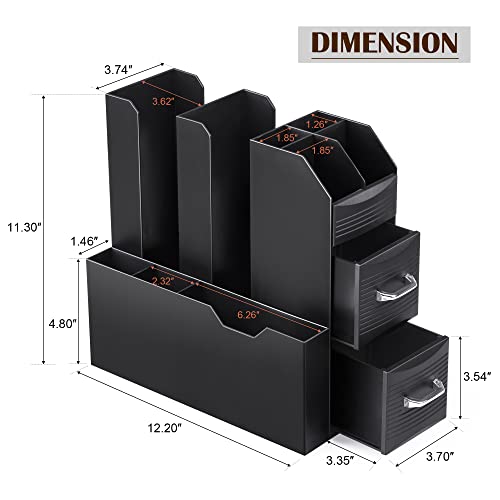 Szqinji Coffee Condiment Organizer10-Compartment Breakroom Coffee Station Organizer Countertop Cup Storage With 2 Drawers Black #TOP6
