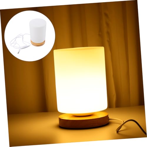 Lámpara de Mesa de Noche LED de Madera con Control Táctil USB miniatura 7