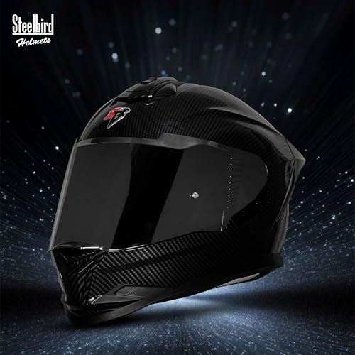 Image of Steelbird SBH-57 Fighter F11 Helmet ISI and DOT Certified Full Face Helmet for Men with Inner Silver Sun Shield