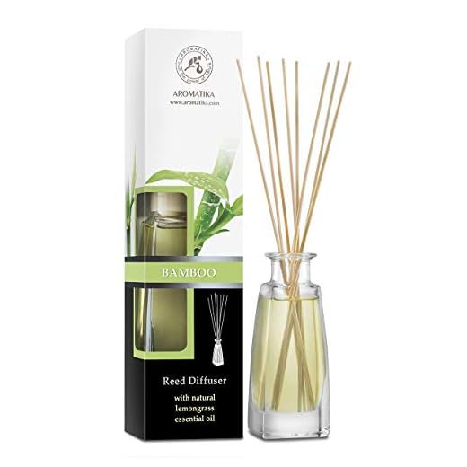 Diffuseur de Bambou 100ml avec 8 Bâtons de Rotin avec Huile de Citronnelle Pur et Naturelle - 0% d'Alcool - Arôme Agréable Bureau - Boutique - Aromathйrapie - Meilleur Assainisseur d'Air Intérieur