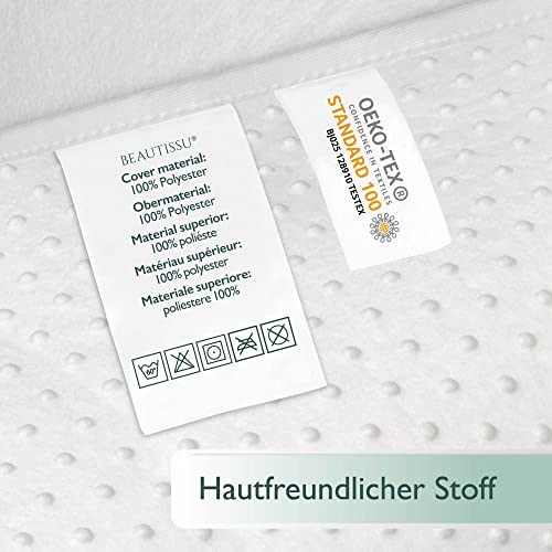 Beautissu Matratzenunterlage mit Noppen 140x200 cm BEAUTECT - Matratzenschoner Boxspringbett rutschfest Lattenrostauflage, Antirutschmatte Matratzen Unterlage - Lattenrostschoner mit Oeko-Tex Siegel