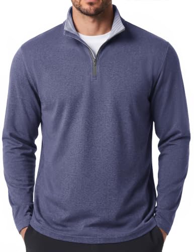 COOFANDY Men's Long Sleeve Sun Shirt Mock Neck 1/4 Zip Pullover Sweatshirt – Light‑Weight Casual Layer