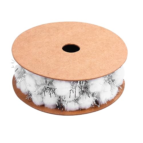 Angoily 3m Cinta Para Decorar El Árbol De Navidad De Metros Cinta Brillantina y Bolas De Peluche Para Decoraciones De Proyectos De Manualidades y Embalaje