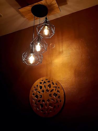 Image of Desidiya Geometric Pendant Light, 3-Light Geometric Black Cluster Pendant Light Home Decor Lights Hanging Ceiling Decorative Chandelier Home, Living Room, Indoor Modern Ceiling Hanging Lamp