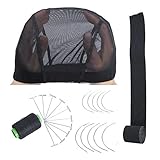 Wig Making Kit Black Mesh Dome Wig Cap Breathable Mesh Caps For Wigs Medium Stretchable Wig Caps For...