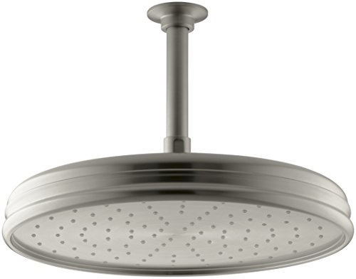 🛒 Crazy Deals Kohler K-45202-BN 2.0 GPM Traditional Round 8-Inch Rainhead with Katalyst Air-Induction Spray, Vibrant Brushed Nickel,0.5"