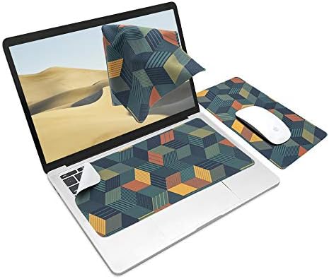 SenseAGE 3-in-1 Mouse Mat, Multi-Functional Microfiber Mouse Pad for Laptop, Portable & Washable Keyboard Mat, Monitor Protection, Monitor Cleaning All in One, Black