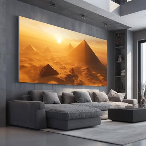 Tableau decoration murale salon Egypte pyramide grand cadre moderne