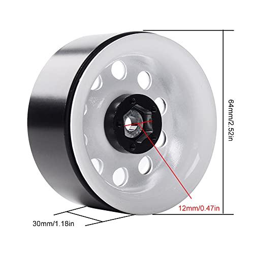 Injora 2.2 Inch Beadlock Wheel Rim For 1/10 Rc Crawler Axial Scx10 Rr10 90053 Ax10 Wraith 90056 90045 90048 Yeti, Metal, 4Pcs/Set (White) #TOP2