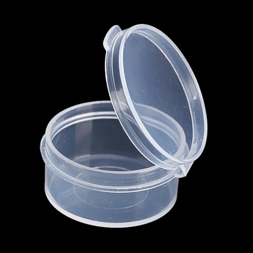 Image of 24 Pack 0.17 oz Round Plastic Containers (1.06 x H0.55 inch) Clear Bead Storage Containers for Fishing Tackle with Label Stickers, Craft, Beads, Jewelry, Small Parts