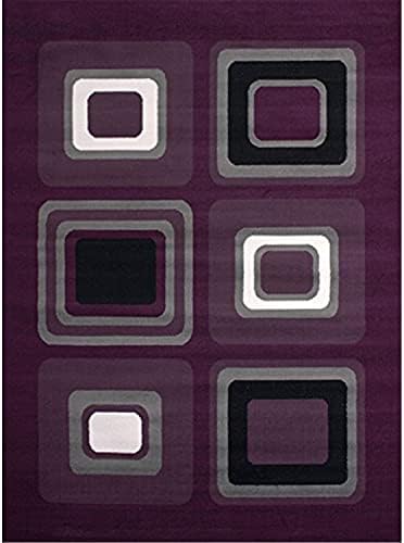 United Weavers of America, Dallas Collection, Area Rug, Indoor, Polypropylene, Jute Backing, Stain Resistant, Modern, Lilac, Geometric Pattern, Rectangular, 5'3" x 7'2"