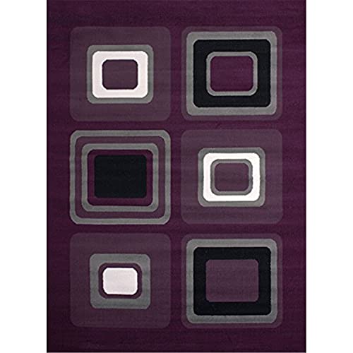 United Weavers Of America, Dallas Collection, Area Rug, Indoor, Polypropylene, Jute Backing, Stain Resistant, Modern, Lilac, Geometric Pattern, Rectangular, 5'3" X 7'2" #TOP6