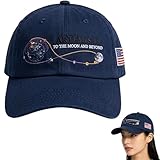 Genérico Gorro Unisex Artemis II 2026 con Estampado de Lanzamiento de Cohetes, Ajustable a la Luna, Gorra de béisbol de algodón para Viajes Diarios al Aire Libre (Blue)