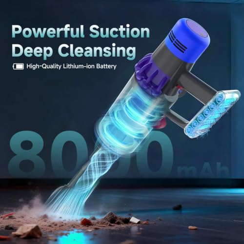 Image of EGR 8000mAh Battery Replacement Compatible with Dyson V10 Series | 25.2V Li-ion Battery for V10 Animal /Absolute /Fluffy /Motorhead SV12 Cordless Stick Vacuum Cleaner with 2 Filters