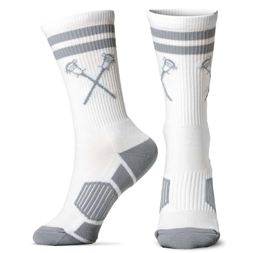 ChalkTalkSPORTS Lacrosse Socks - Mid Calf - White Grey