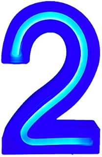 QiaoFei Light Up Marquee Letters Lights Letters Neon Signs, Pink Wall Decor/Table Decor for Home Bar Christmas, Birthday Party, Valentinefs Day Words-Blue Letters (S)