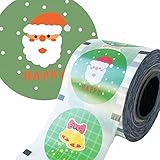 Sealer Film 3275 PCS - Bubble Tea Cup Sealing Film 95-105 mm (3.74'') for PP Plastic/Paper Cups (CHRISTMAS ICON)
