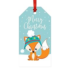 Snowy Woodland Fox With Winter Hat Tags