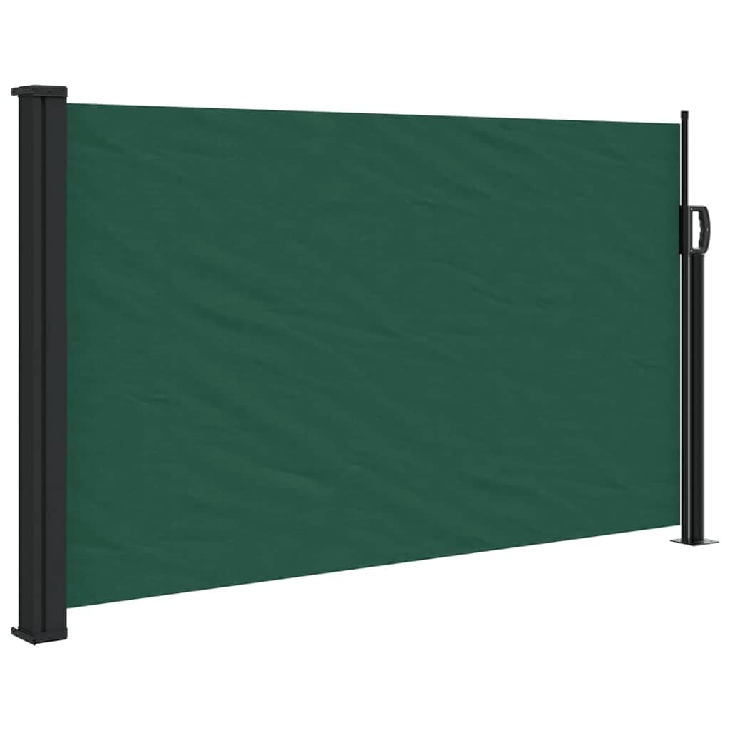 Auvent latéral rétractable vert foncé 120x500 cm pour protection de balcon et terrasse