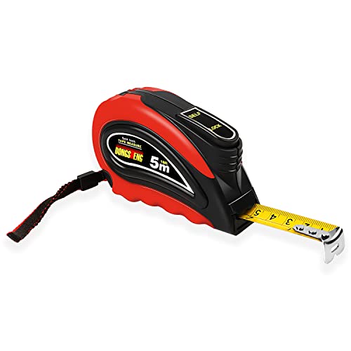 Mètre à Ruban, FINELYCR Ruban à Mesurer 5m, Ruban à Mesurer Autobloquant, Stable et Facile à Lire, avec Boîtier Vissé et Mètre Ruban Clip Ceinture Métal, pour une Mesure Précise Cover