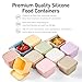 ISSEVE 8Pack 6oz Silicone Snack Containers for Kids, Reusable Small Containers with Lids, Leak Proof Silicone Food Storage Containers, Stackable Kids Lunch Box for Daycare, School, Travel