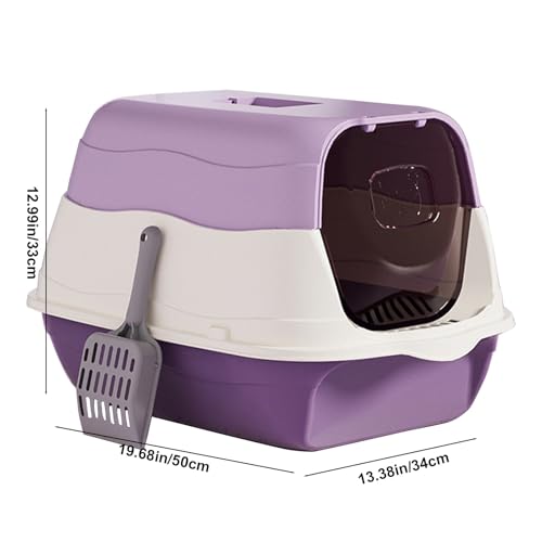 Arenero cerrado extra grande para gatos con tapa y base antideslizante miniatura 4