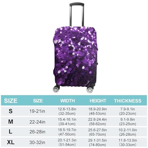 Beautiful Purple Glitter Luggage Cover, Elastic Luggage Protector Fits 19-32in Suitcases, Washable & Anti-Scratch Suitcase Cover for Men Women S2