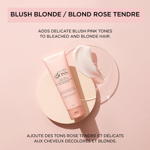 Image of L'Oreal Paris Le Color Gloss One Step In-Shower Toning Hair Gloss, Neutralizes Brass, Conditions & Boosts Shine, Blush Blonde, 4 fl oz