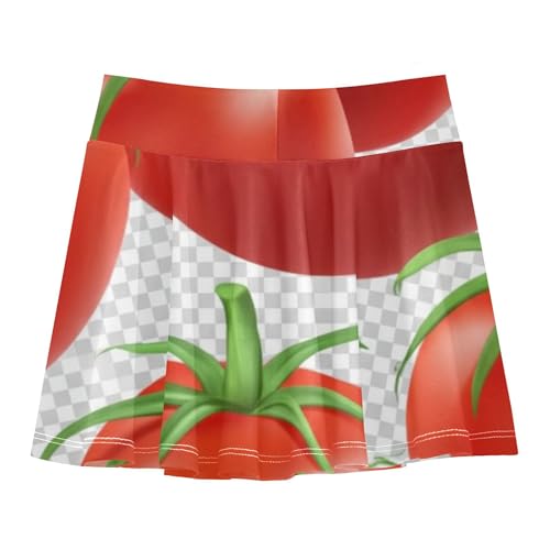 Skirts with Shorts Tomatoes Red Fruits Girls Skorts Athletic Shorts Custom Butterfly 4t2