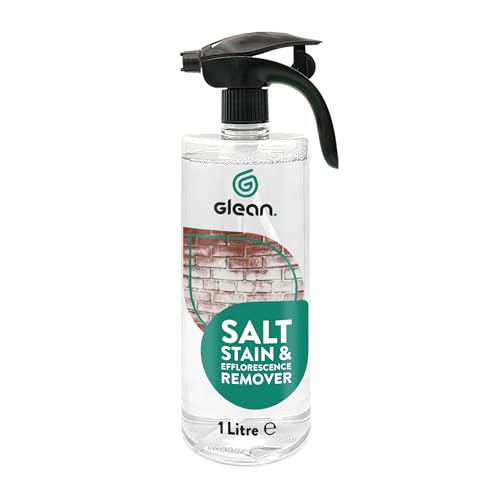GLEAN Salt Stain & Efflorescence Remover | 1L | Fast Brick & Stone Cleaner | Removes White Salt Deposits | Ready-to-Use for Concrete Brick & Walls | Neutraliser for Interior & Exterior Use