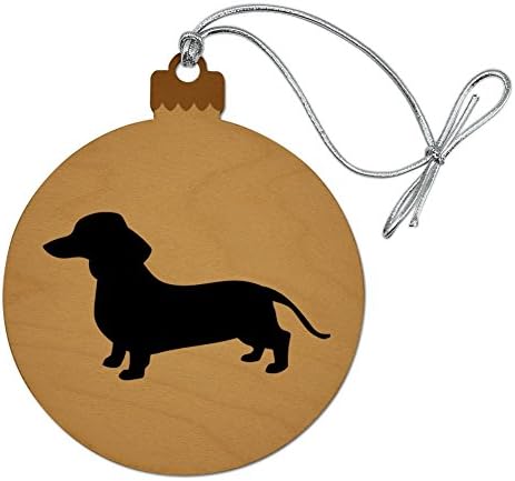 Dachshund Wiener Dog Wood Christmas Tree Holiday Ornament