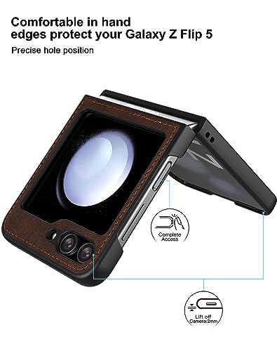 Foluu FOR SAMSUNG GALAXY Z FLIP 5 2023 For Samsung Galaxy Z Flip 5 5G Case, Galaxy Z Flip 5 Leather Case thumb #1