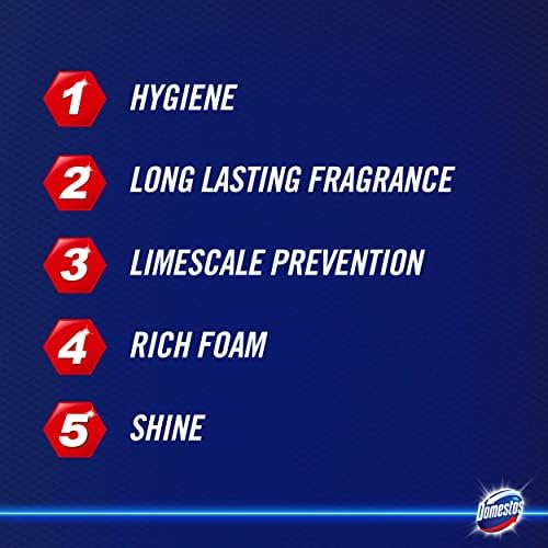 Domestos Power 5 Pink Magnolia toilet blocks that clean at full power for up to 300 flushes Toilet Rim Block up to 3x more limescale prevention* 55 g