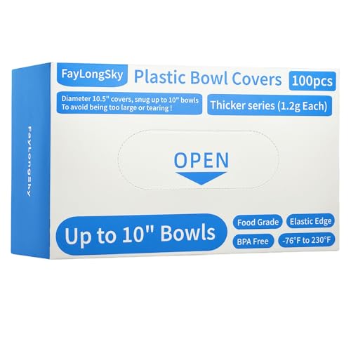 FayLongSky 100pcs Plastic Bowl Covers for Bread Proofing, Fits bowls up to 10