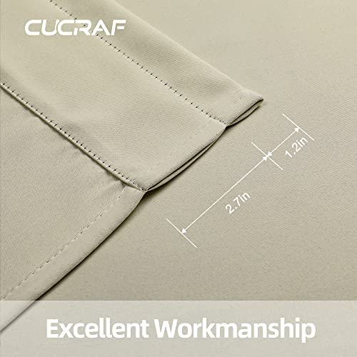 Cucraf Blackout Curtains 84 Inches Long For Living Room, Light Beige Room Darkening Window Curtain Panels, Rod Pocket Thermal Insulated Solid Drapes For Bedroom, 52X84 Inch, Set Of 2 Panels #TOP2