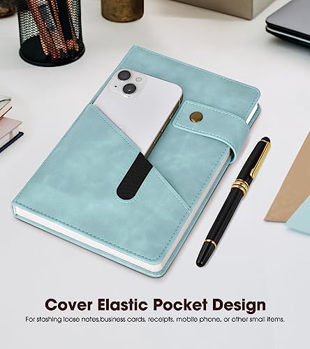Image of Lined Journal Notebook with Pen, A5 Personalized Hardcover Leather Journal for Men Women, 200 Pages 100 GSM Thick Paper College Ruled Notebooks for Work Travel School Writing Diary 5.9 inch X 8.4 inch