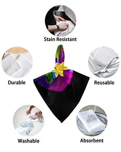 4 Pcs Soft Cloth Napkins, Napkins Cloth Washable, Colorful Orangutan Pop Art Style Reusable Dinner Napkins For Wedding, Party, Easter, Dinners (20"X20") #TOP5