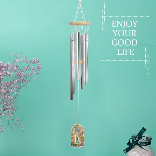 Carillon éolien lapins pour balcon et terrasse ombragée - 7