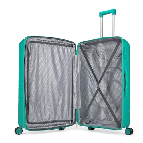 Image of VIP Pristine Hardsided 8 Wheel Polypropylene (Pp) Spinner Suitcase With Large Expander,Combination Lock And 5 Years International Warranty (Aqua Blue, Large), 60 Cm