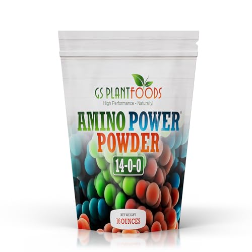 Amino Power Powder Nitrogen Fertilizer - Plant Based High Nitrogen Fertilizer for Plants - All Natural Nitrogen Source and chelating Agent - Suitable for Turf, Vegetables, Fruits & Berries