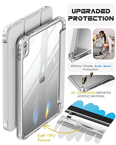 Infiland Compatible With Ipad 10Th Generation Case 2022, Ipad Case 10Th Generation 10.9 Inch, Full Crystal Clear [ Anti-Yellowing ] With Special Slot For Pencil & Charging Adapter, Silver #TOP3